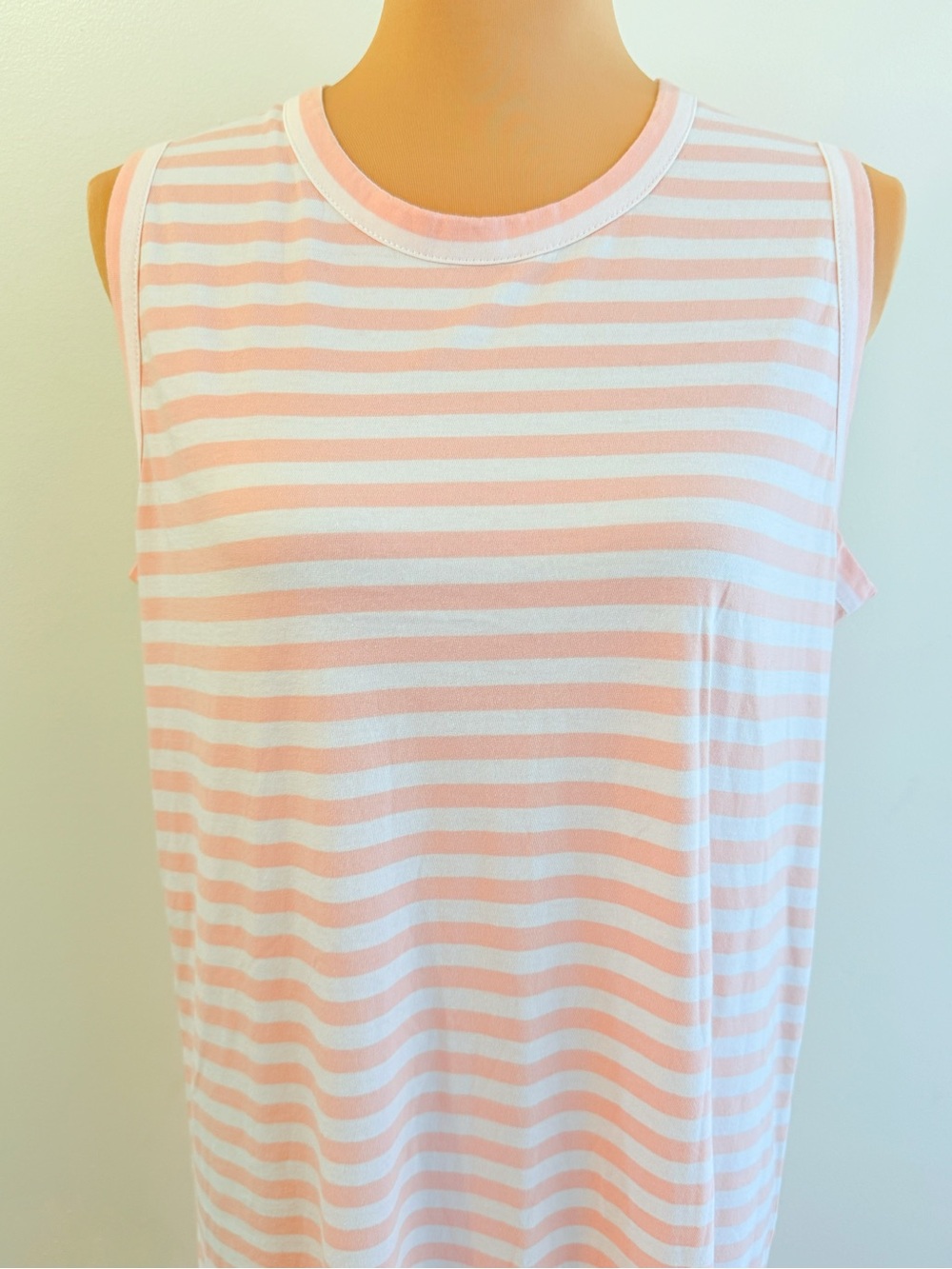KULE PALE PINK WHITE STRIPE COTTON TANK MIDI DRESS - Picture 6 of 10